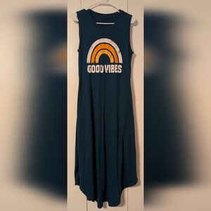 Blue Maxi A-Line Dress for Casual Wear